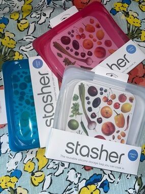3x Stasher Reusable Silicone Storage Bag - Assorted Colors